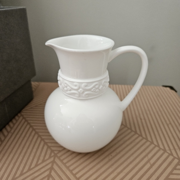 Katy Briscoe Small Pitcher White Bisque Bone China Neutral Home Decor Classic - Picture 1 of 10